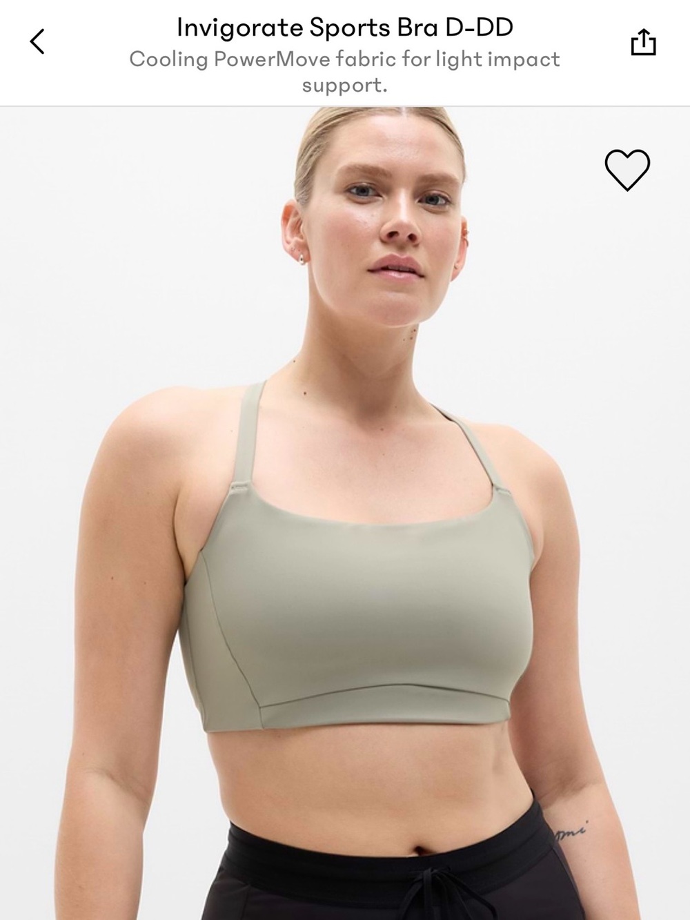 Athleta Invigorate willow Sports Bra sage green new nwt small D-DD cup small